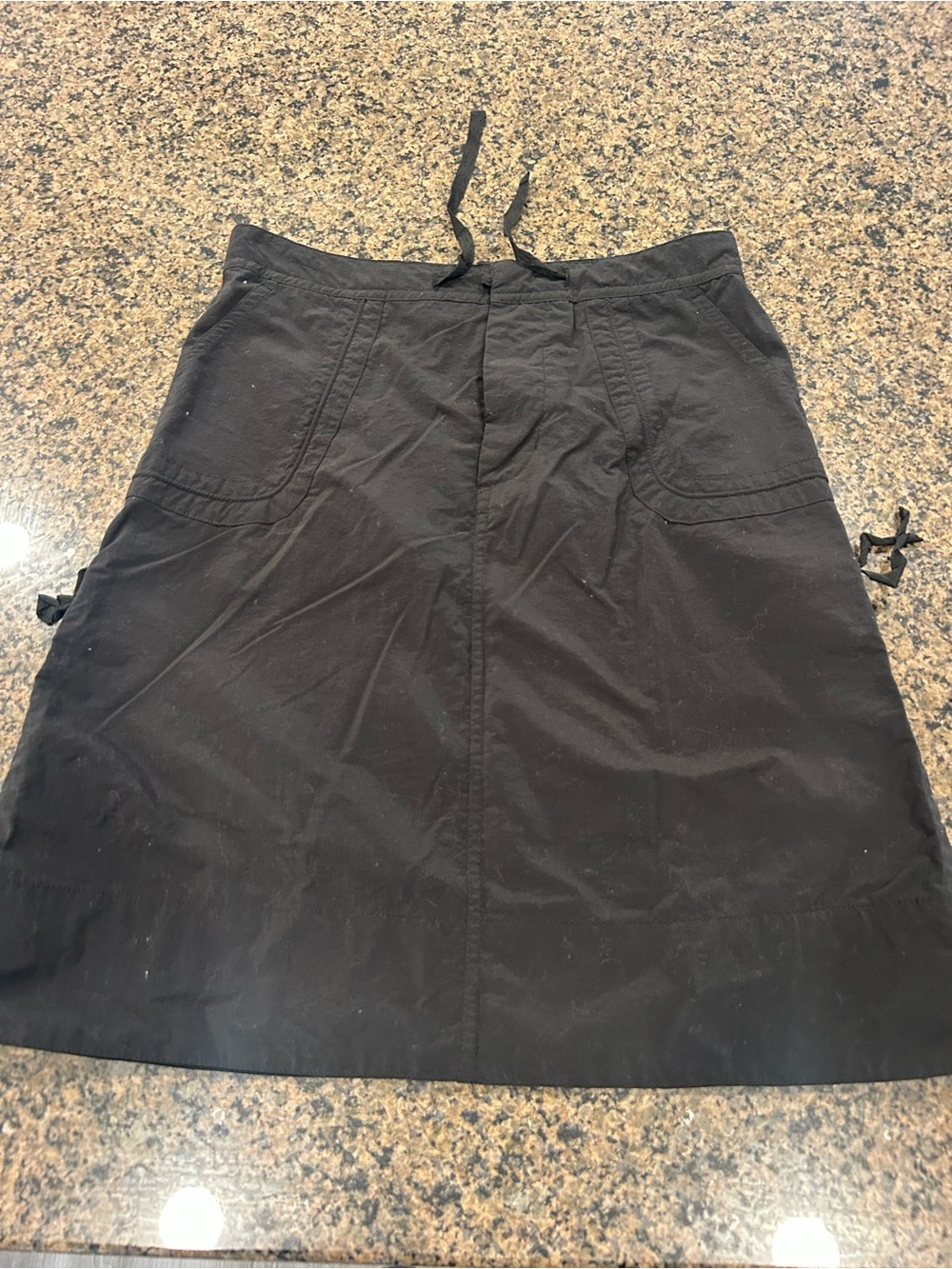 Nina Capri Black A-Line Drawstring Skirt
